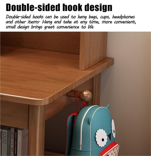 Ergonomiczne biurko do biura domowego, kompaktowy stół do nauki do sypialni i gier komputerowych, 140 cm, orzech, biurko komputerowe do małych przestrzeni, stylowa stacja robocza do pisania dla