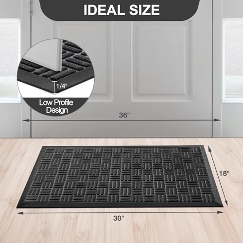 image for Mibao Front Door Mat, Heavy Duty Durable Welcome Mat for Outdoor Indoo