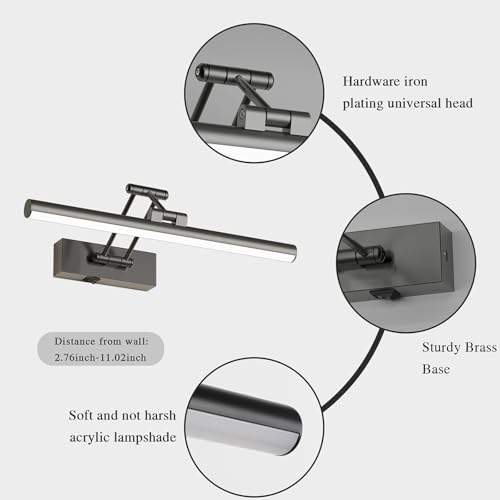 Luz de pared para baño regulable con interruptor y rotación de 270 grados para el dormitorio 5