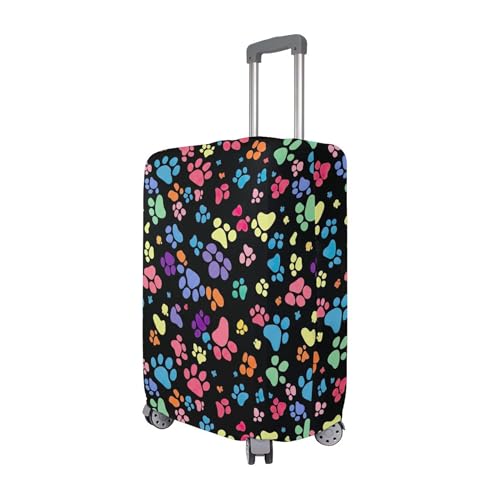 Joisal Colorful Cute Paw Prints Luggage Covers for Suitcase Protector Baggage Cartoon Travel Luggage Sleeve for Women, XL, Fits 29-32 Inch Case3