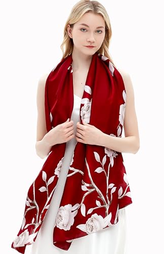 Gragengs Women Silk Scarves Long Satin Lightweight Outdoor Shawl Wraps Printed Head Scarf 70''X35''2