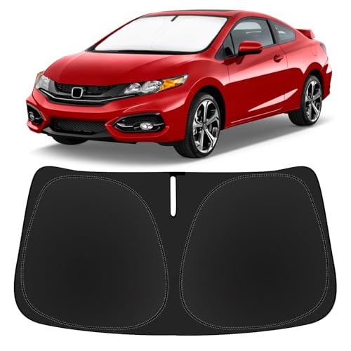 Sun Shade Windshield Sunshades Cover for Honda Civic 2012-2014 2015 Foldable Sun Visor Window Shields Fits Civic Sedan, Coupe, Hatchback, LX, EX, EX-L, Sport,Touring Accessories Blocks UV Rays
