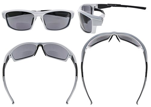 Image of Eyekepper Bifocal Sunglasses for Women Men, Rectangular Frame | Outdoor Sports Bifocal Reading Sunglass, with Readers Built in, Mens Tinted Sun Reader Bifocals, Ladies Cheater,Wrap Half Rim