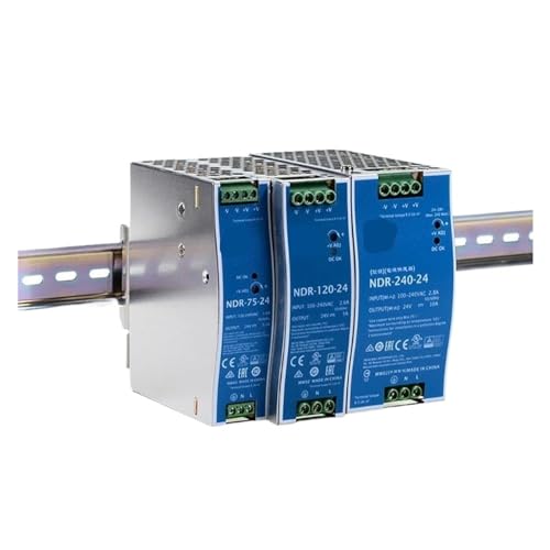 Fuente de alimentación NDR-75 de carril DIN para automatización industrial en cuadros eléctricos