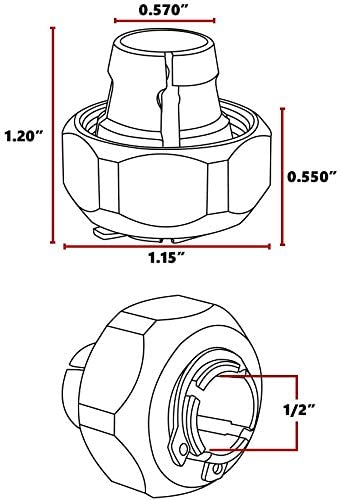 Thaekuns 42950 1/2- Inch Router Collet Fit For Porter Cable Models, Delta, B&D #TOP1