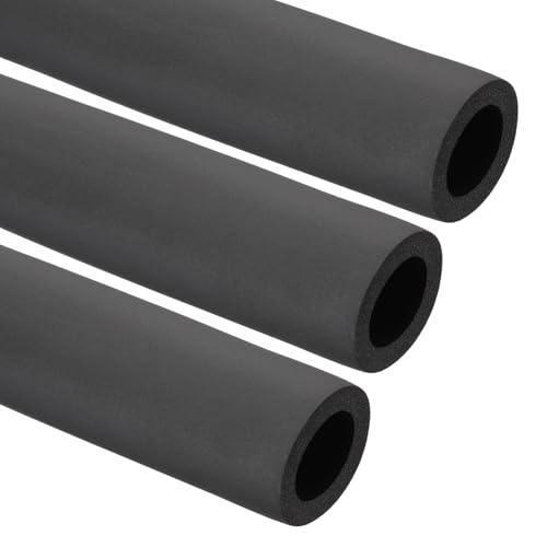 PATIKIL 1-1/4(32mm) ID x 6Ft Pipe Insulation Foam Tube, 3Pcs Pipe Cover Wrap Roll Bar Padding Tubing for Handle Grip HVAC Outdoor Air Conditioner Units, Black