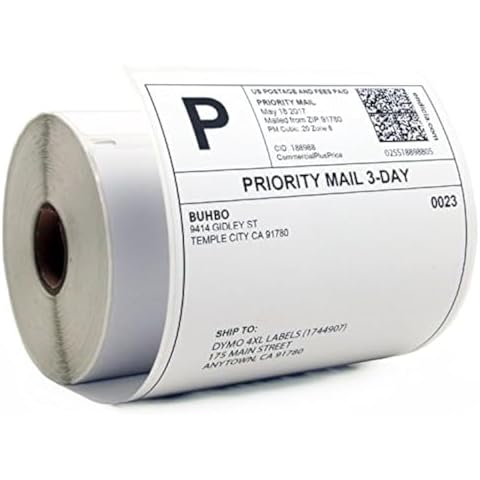 Buhbo Compatible with DYMO LabelWriter 4XL 4" x 6" Shipping Label 1744907, White (8 Pack / 220 Labels Per Roll) Cover