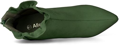 Miniatura 4 de Allegra K Botines con volantes y tacón de aguja puntiagudo para mujer