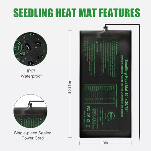 Riogoo 18Watt Tappeto Piastra Riscaldante Per Serra Germinazione,Giardino Idroponica,Rettile Terrario, 24 X 52 Cm Certificato Ce - 2