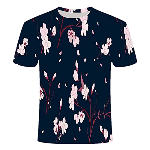 T-shirt d'été à fleurs 3D Haitpant vêtement décontracté taille 4XL