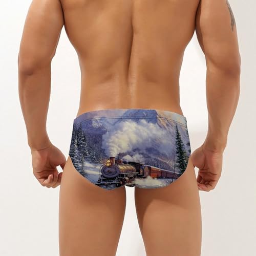 Steam Train Mens Swim Briefs Sexy Bikini Swimwear Bathing Suits Trunks2