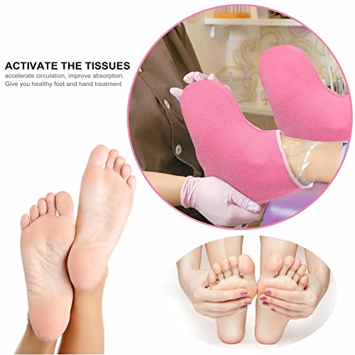 Paraffin Wax Bath Gloves & Booties, Reusable SPA Heat Therapy Insulated Mitts and Booties Hand Treatment Kit Paraffin Wax for Hands and Feet Pedicure Hot Spa Wax Treatment - Image 4