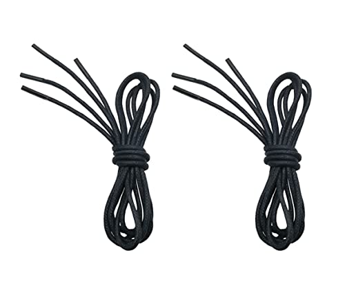 Image of VSUDO Waxed Round Dress Shoelaces, 1 /8 inch Thick Shoe Laces for Oxford or Dress Shoes (2 Pairs)
