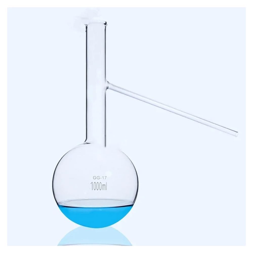1 pz/lotto 60 ml-1000 ml pallone di vetro collo corto pallone da laboratorio con tubo laterale forniture di laboratorio(1000ml)