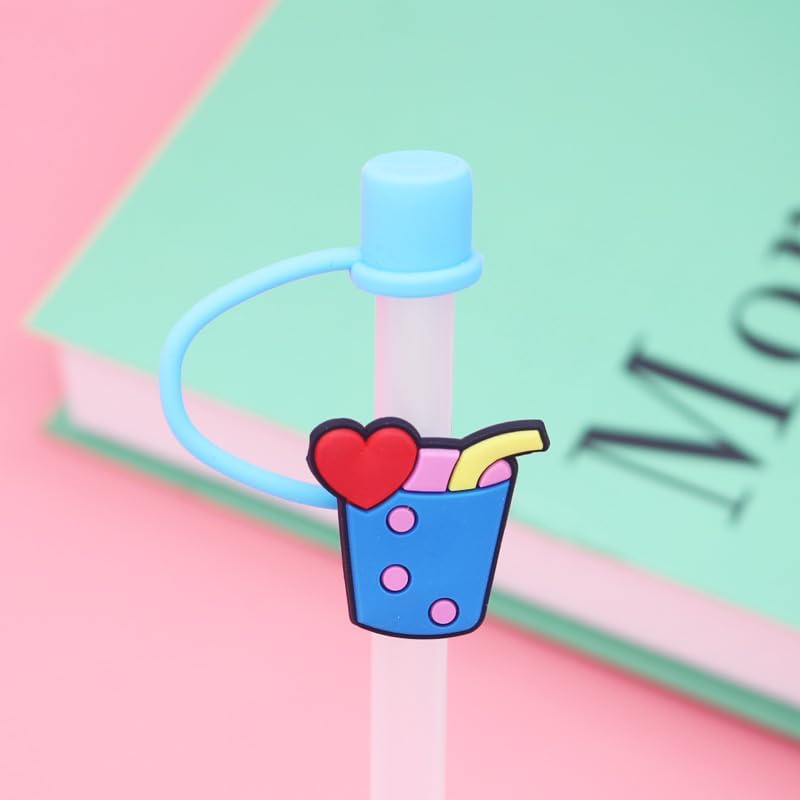 Miniatura 7 de 6 tapas de popote para Stanley Cup de silicona compatible con vaso de 30 y 40 onzas con asa, cubiertas de punta de popote de 0.394 in y 0.4 pulgadas