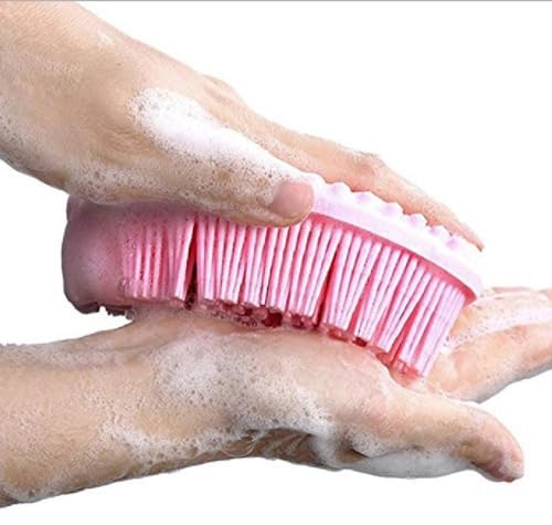 Image of Silicone Body Scrubber, Gentle exfoliating Body Scrubber That's Easy to Clean, Lathers Well, Long Lasting, and More Hygienic Than Traditional Shower Loofah (Pink)