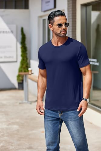 coofandy men39s short sleeve t-shirts crew neck casual summer t shirts 1-3 pack basic tee shirt