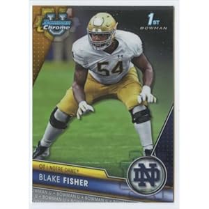 2023 Bowman University Chrome #118 Blake Fisher Notre Dame Fighting Irish 1st Bowman Official NCAA Football Card in Raw (NM or Better) Condition