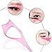 2 Pcs 3 in 1 Eyelash Tool Mascara Applicator Comb Guide and Brush Curler Plastic Eye Makeup Tool Set (Pink + Blue)