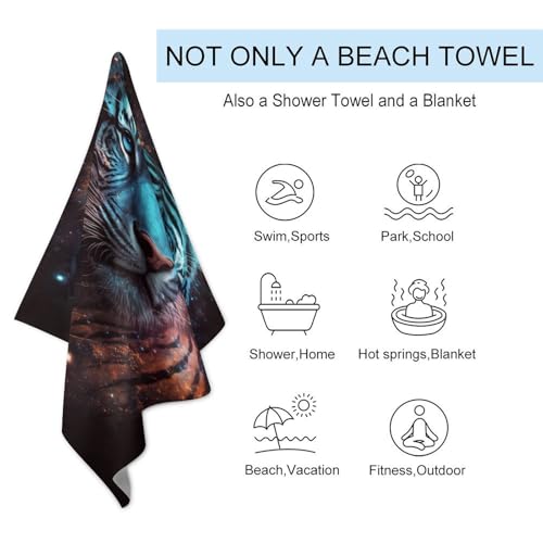 Serviette de plage extra large et légère en microfibre imprimée