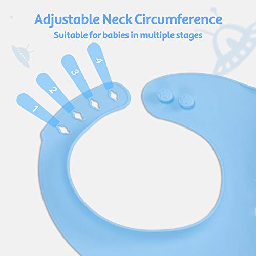 Yoofoss Silicone Baby Bibs For Babies And Toddlers, 3 Pcs Baby Feeding Bibs Waterproof Baby Bibs For Boys And Girls, Bpa Free, Easy Clean, Grey/Green/Blue #TOP6