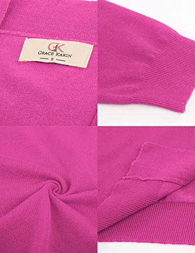 Image of GRACE KARIN Women Cardigan Sweaters Lightweight Knit Cropped Cardigans Trendy 3 /4 Sleeve Shrug Bolero S-3XL