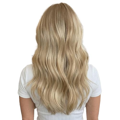 Image of Moresoo Clip in Hair Extensions Brown Blonde Balayage Short 10 inch 80g | Human hair clip in extensions, light golden brunette balayage, 5pcs, soft layers for quick daily styling, different batches