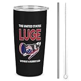 U.S. Luge Ice Sports Stainless Steel Travel Coffee Mug with Lid Portable Insulated Tumbler Car Cup