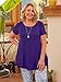 LARACE Plus Size Tops for Women Short Sleeve Shirts Casual Summer Clothes Round Neck Tunics for Leggings (3X, Deep Purple)