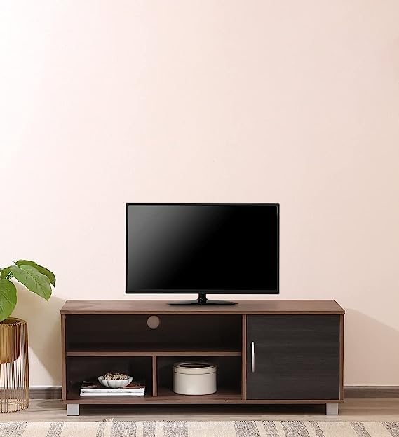 DesignFit Engineering Wood TV Entertainment Unit with 3 Shelves and 1 ...