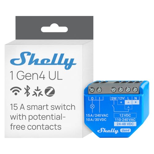 Image of Shelly 1 Gen4 UL, Smart Relay Switch, Wi-Fi, Zigbee, Matter, Dry Contact