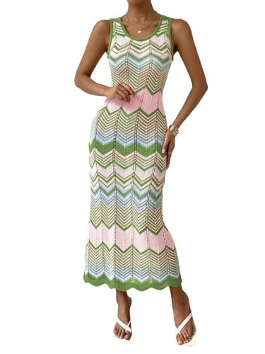 GORGLITTER Women's Sleeveless Sweater Dress Ribbed...