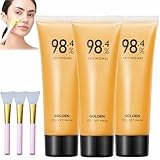 Gold Foil Peel-Off Mask, 2024 New Golden Face Mask, 98.4% Gold Foil Tear Off Mask, Gold Leaf Mask, 98 Beilingmei Mask, Peel Off Anti Wrinkle Face Mask, Bilife's Gold Exfoliating Mask (3pcs)
