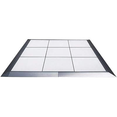 9' x 9' White Tile Dance Floor | Complete Kit with Aluminum Edges | Commercial Grade | Easy Setup Indoor or Outdoor | for Parties, Weddings, Receptions, Ballet, Dance, and Events