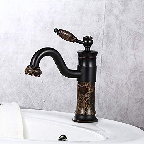 Robinet d'eau chaude et froide antique en cuivre pour vasque