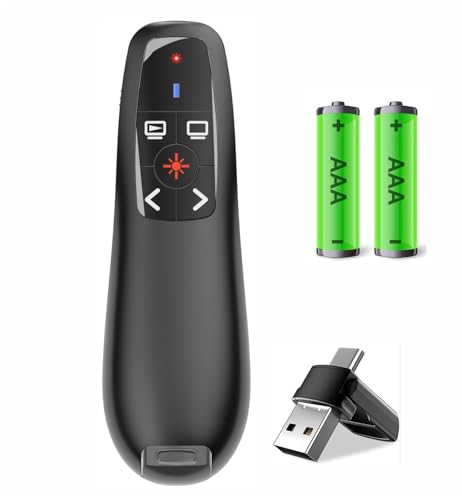 Presentation Clickers Wireless Presenter Remotes for PowerPoint, Powerpoint Clicker with Volume Control PowerPoint Slide Advancer for Mac, Receiver with Dual Functions,Computer, Laptop, LBBYDDLL