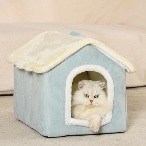 Lit pour chaton semi-fermé et niche d'hiver douce pour chat d'intérieur - 4