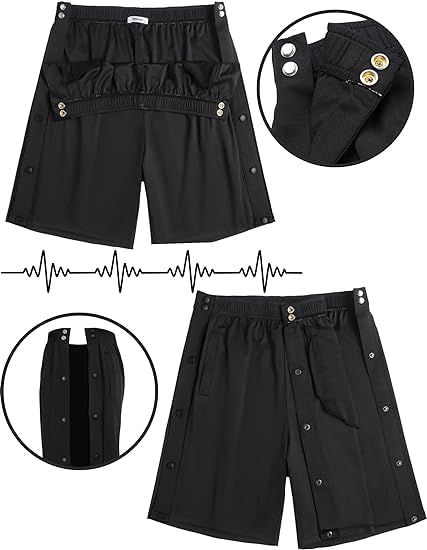 Tear-Away-Shorts-for-Men-Post-Surgery-Adaptive-Clothing-Wide-Leg-Snap-Loose-Fit-Shorts