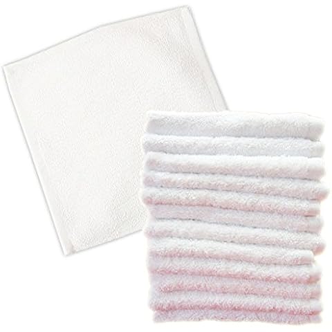 Plain Bedding 100% EGYPTIAN COTTON 500 GSM MANY COLOURS FACE CLOTH TOWELS FLANNELS (WHITE, Pack of 6) Cover