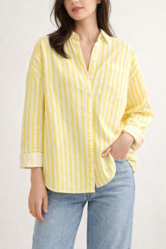Image of Womens Striped Oversized fit poplin Shirts