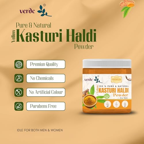 Image of 100% Pure & Natural Yellow Kasturi Haldi /Manjal /Turmeric Powder for Face - Glow- Facepack for acne free clear skin (100 GM)