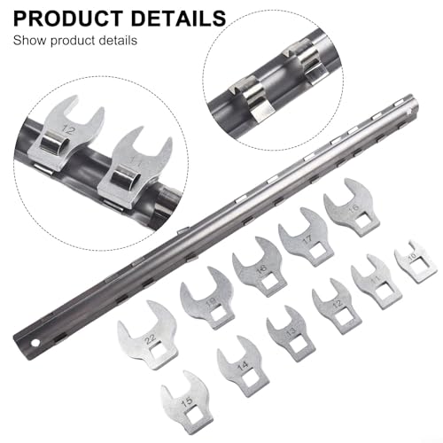 GLFLOW 11-Piece Metric Crow Foot Open End Wrench Set Drive Professional Mechanic Wrench Keys For Automotive Repair Workshop Equipment 3/8 Inch 10-22mm - Image 3