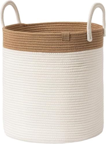 Image of Laundry Basket for Clothes | Toy Storage Basket | Washing clothes Storage Basket | Cotton Rope Basket | Multi-Purpose Use Big Size Laundry Basket | Dirty Cloth Baskets Jute | 36x36x46 cm