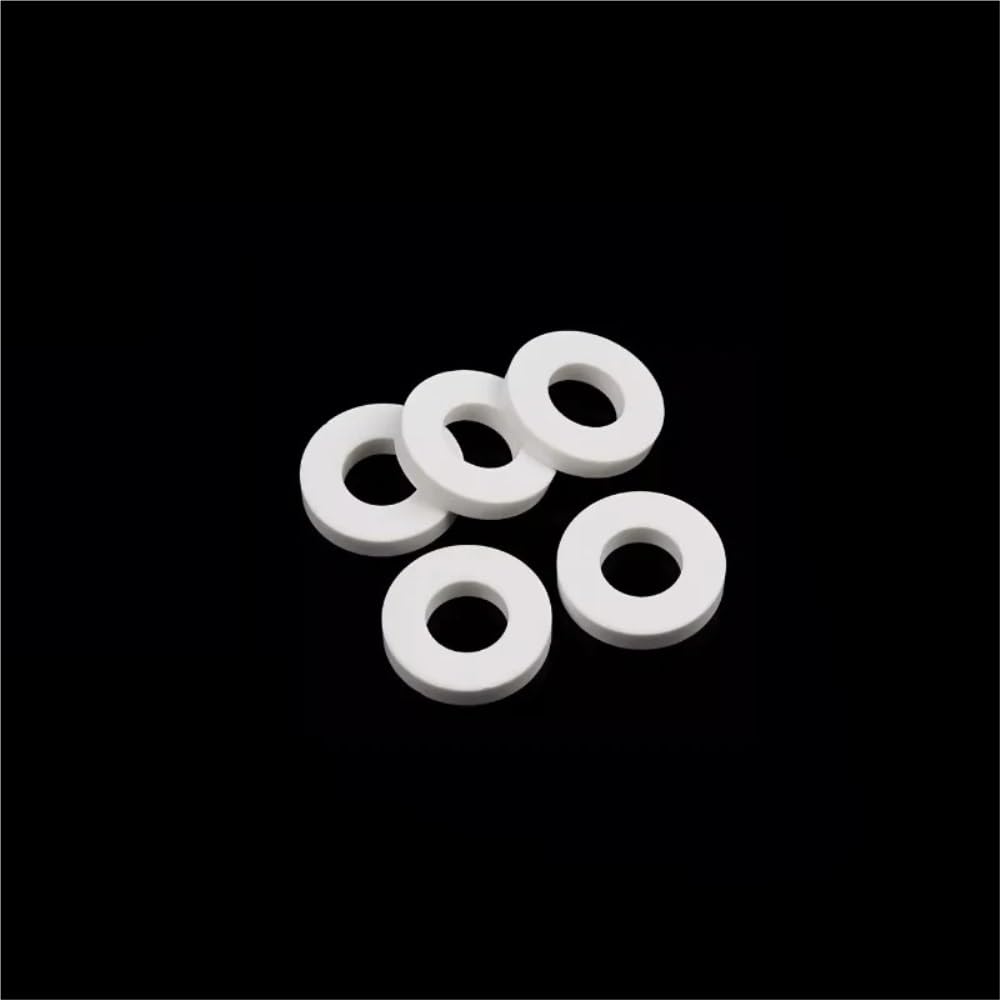 Rondella piatta O-ring ad alta durezza da 2 pezzi, rondelle rotonde con tenuta ad alta temperatura, rondelle in ceramica in ossido di alluminio bianco(M8.5x14x1mm)