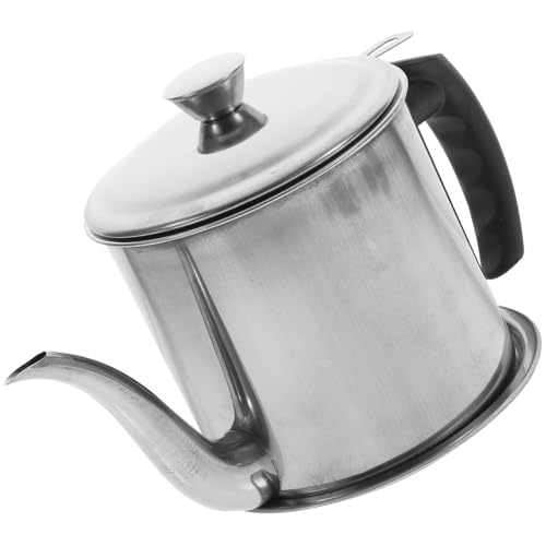 Veemoon Recipiente para Aceite de Cocina Acero Inoxidable 18L con Filtro y Base Mango de Baquelita para Filtrar y Almacenar Grasa Tarro para Grasa de Tocino Uso Doméstico