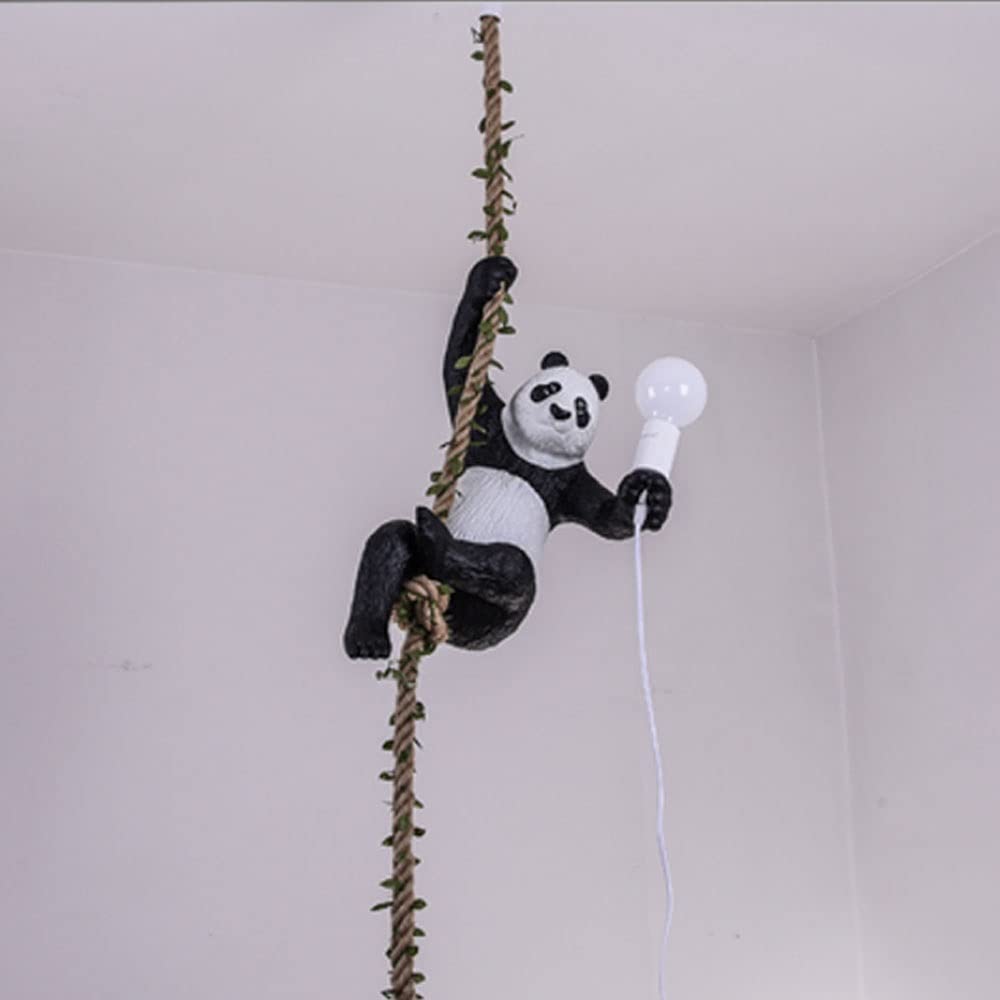 Eclairage suspendu moderne panda résine pour illuminer une chambre en douceur