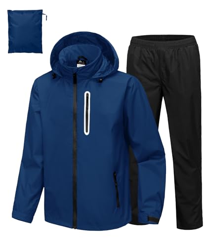 Image of SWISSWELL Men's Waterproof Golf Rain Suit Rain Gear Jacket and Pants Lightweight for Golf Fishing Big and Tall S-5XL