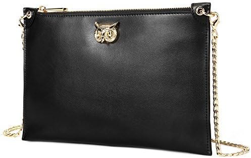 Women Soft Leather Crossbody Shoulder Bag Youth Fashion Trend Chain Purse for Christm (Black)