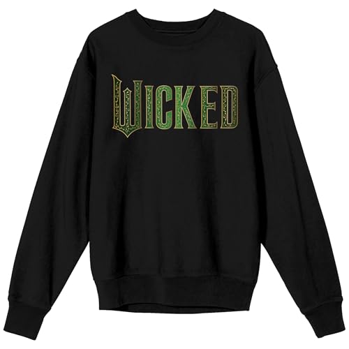 Bioworld Wicked Land of OZ Musical Adult Black Crew Neck Long Sleeve Sweatshirt