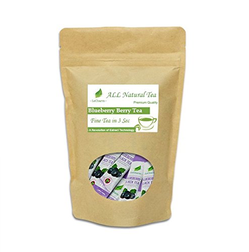 LeCharm Tea to Go Blueberry Black Tea Extract, Instant Tea Crystal Powder, Iced or Hot Tea in 3 Seconds - 30 count (Single Pack)
